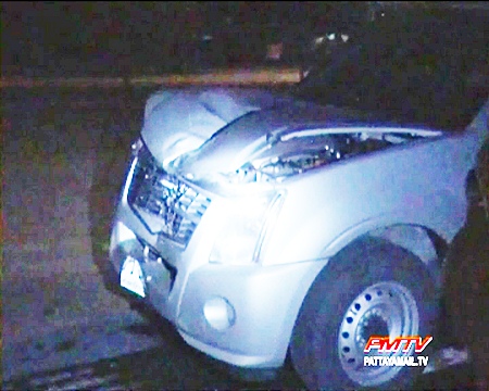 The damaged bonnet on the pick show exactly where it cane into contact with the man.